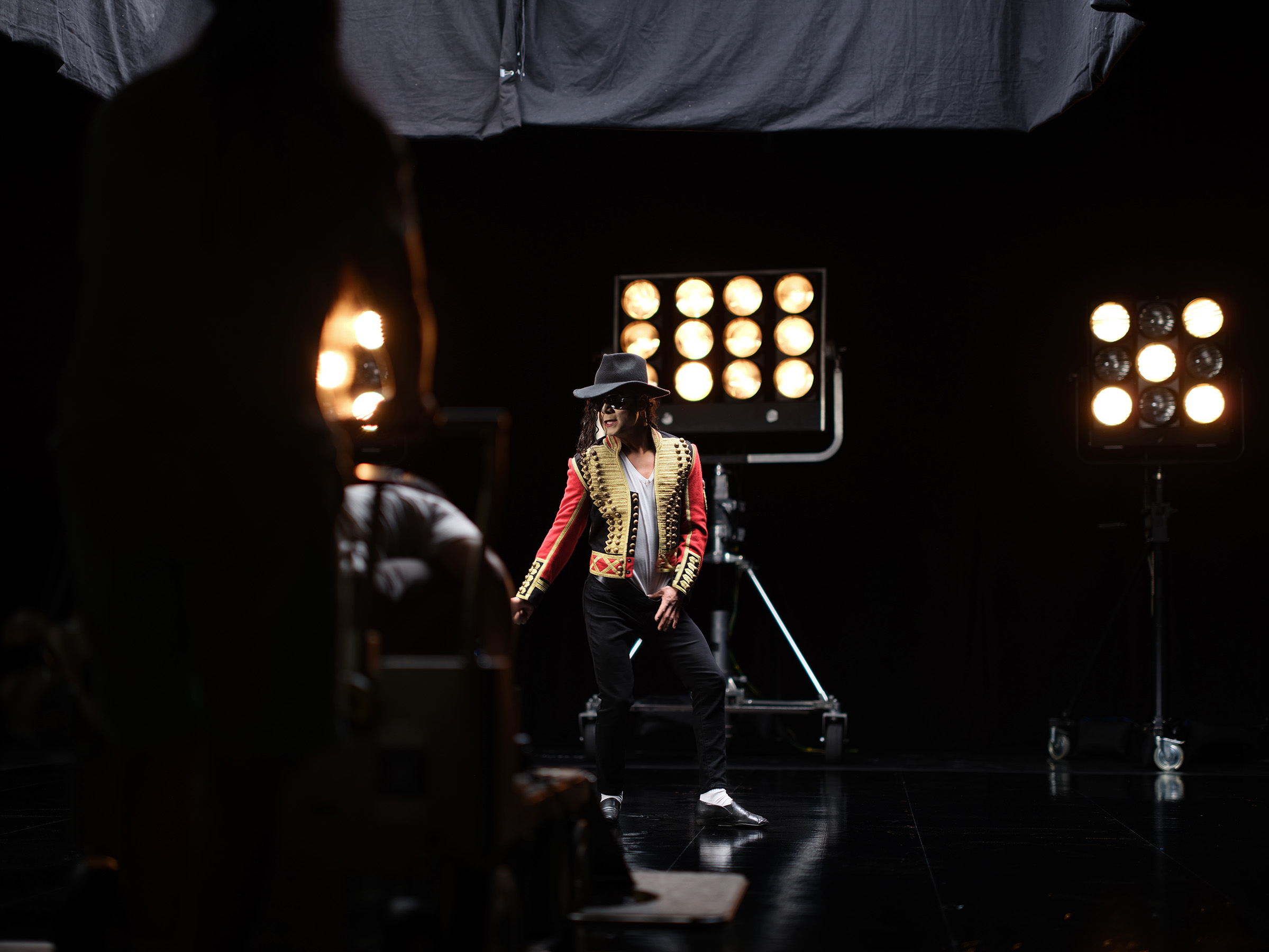 Behind the scenes on film set