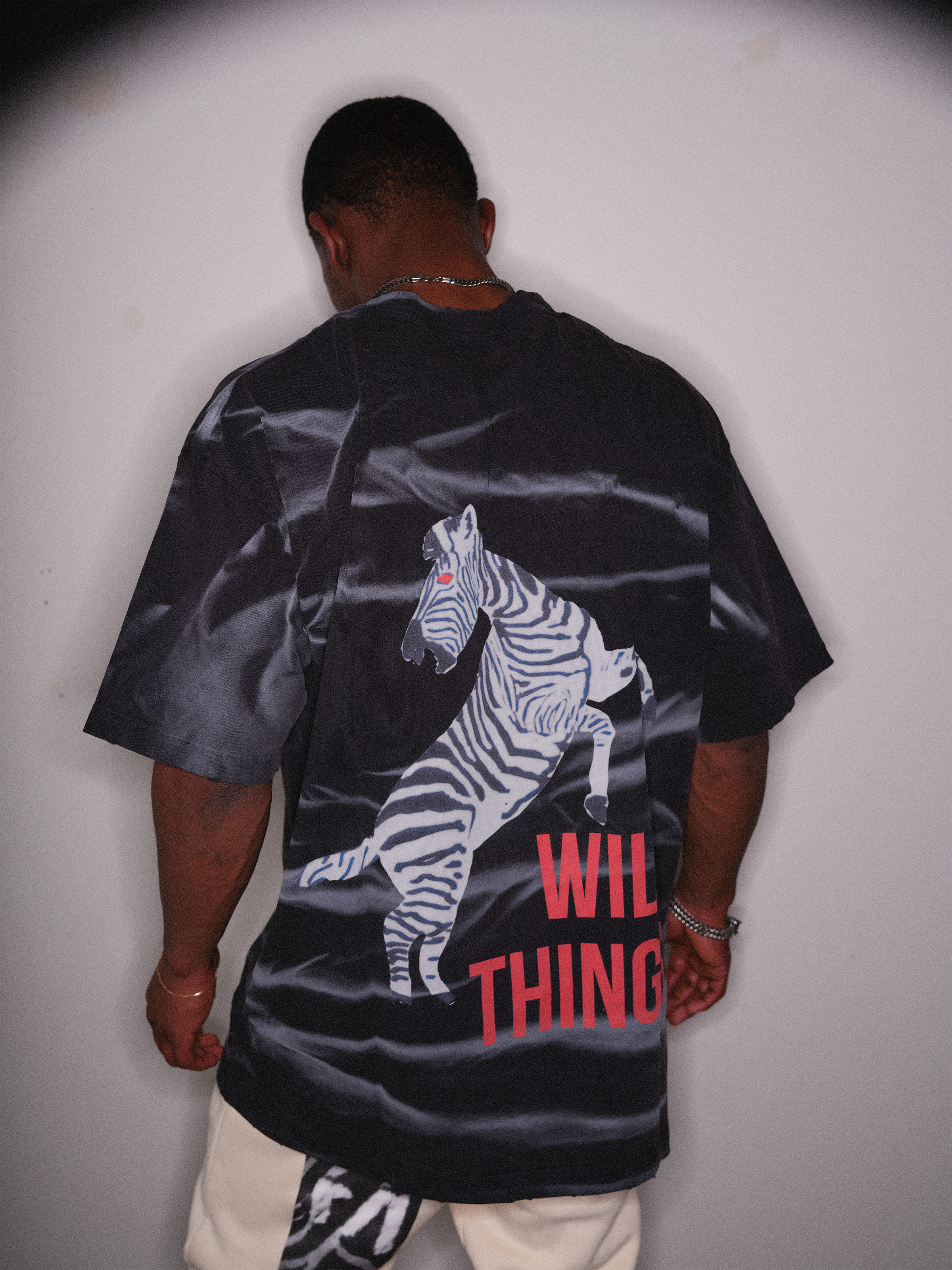 Wild Things fashion shoot, satin top, back view