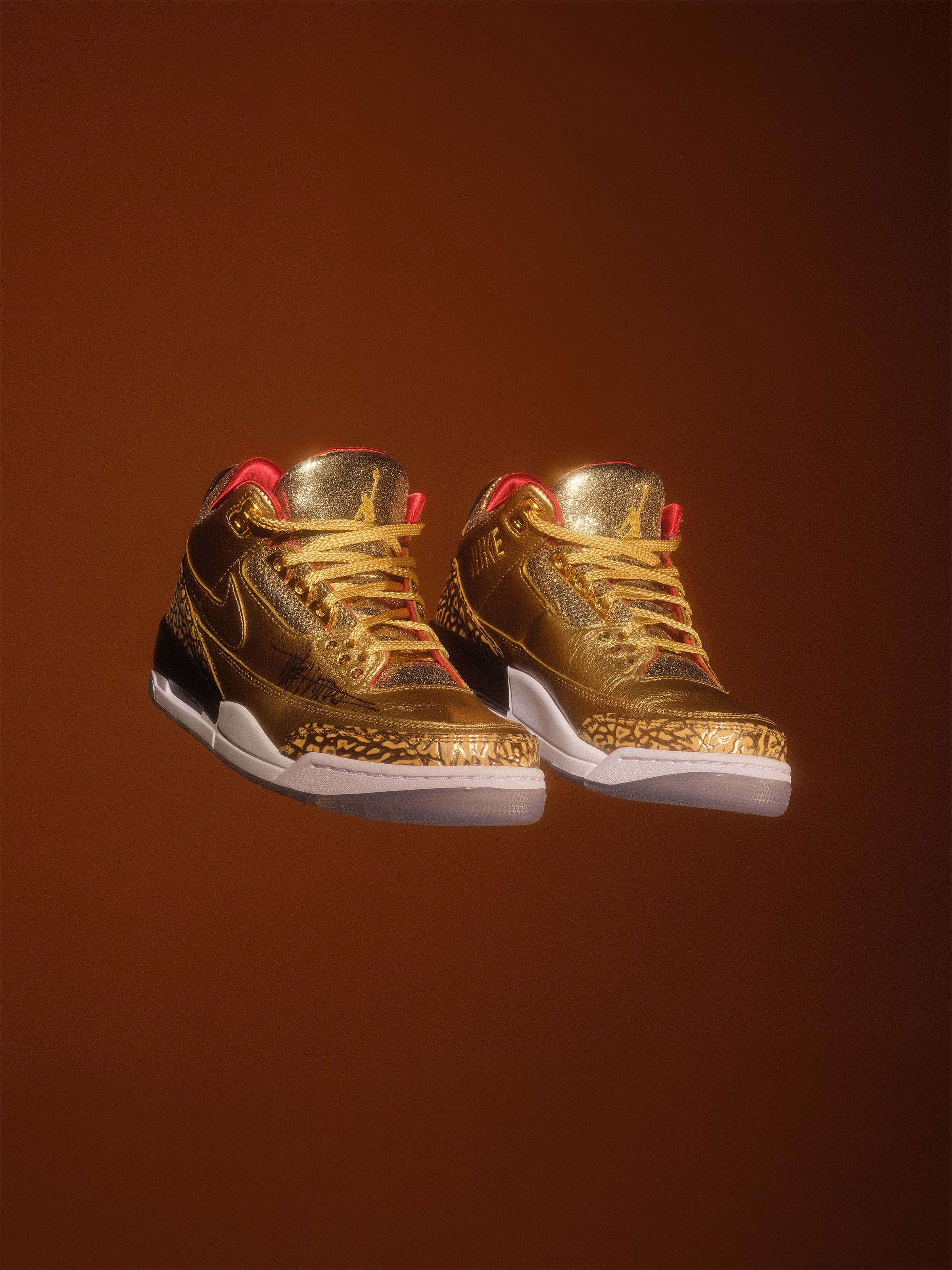 Gold Air Jordan 3s