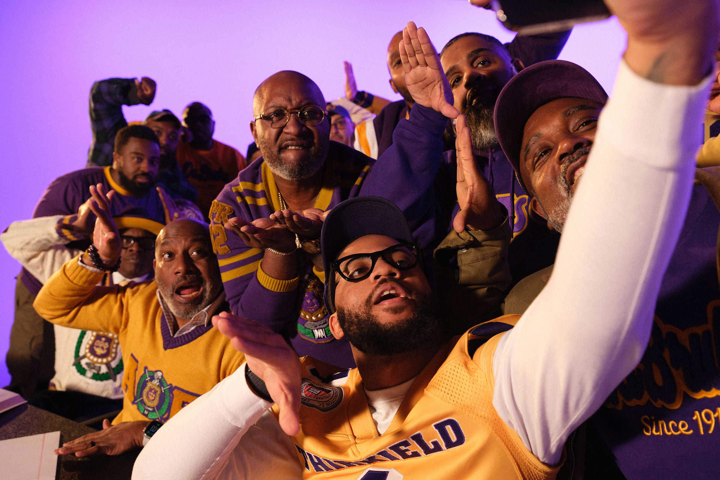Trail Blazers HBCU activation, purple fraternity