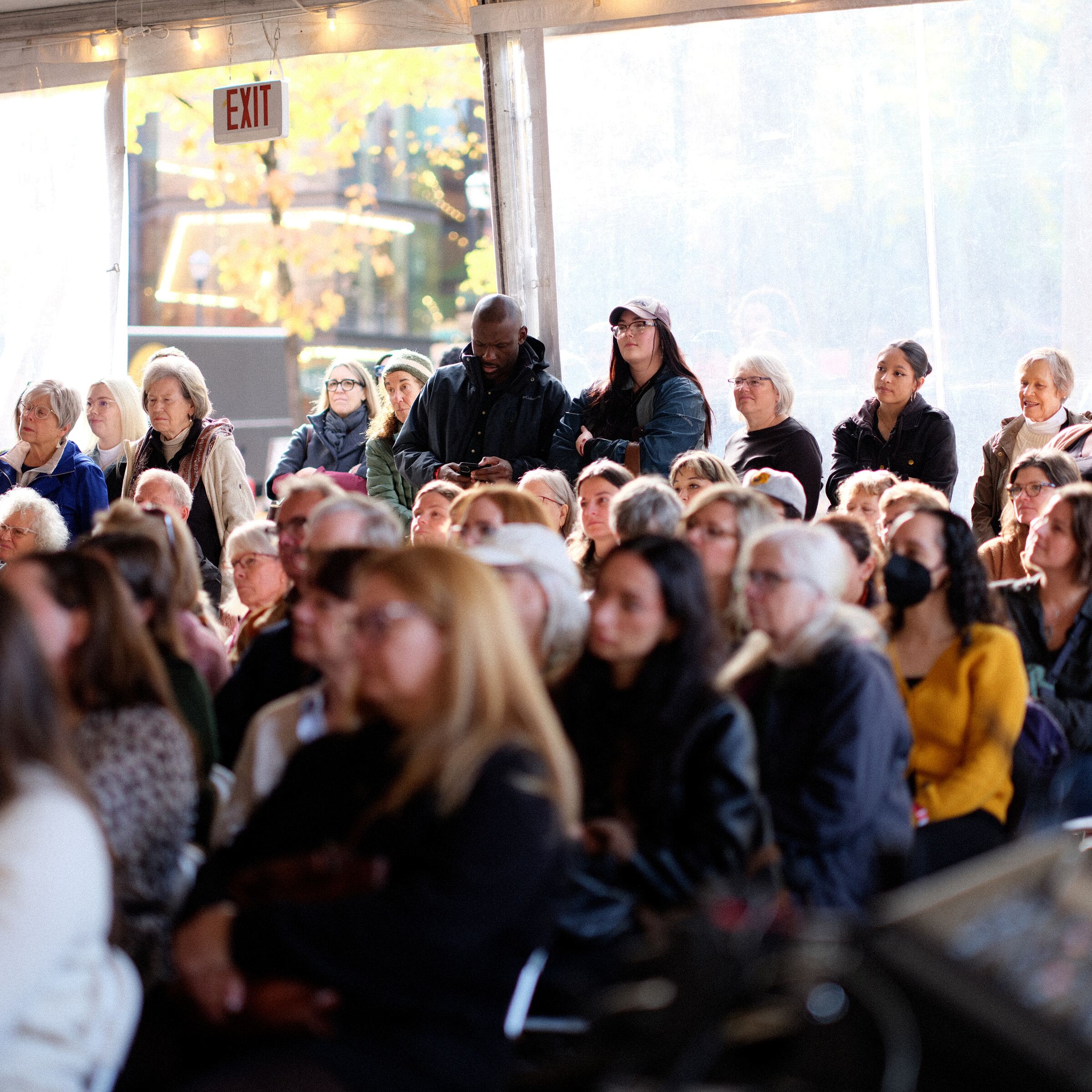 Festival audience seated for a session
