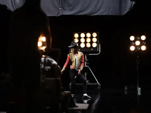 Behind the scenes on film set