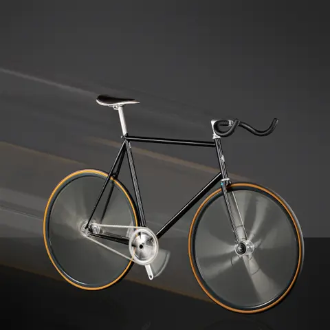 Fixed gear bicycle with spinning wheels