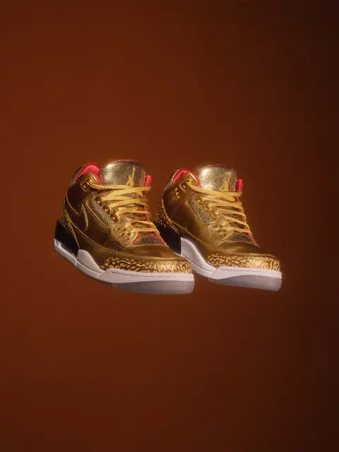 Gold Air Jordan 3s